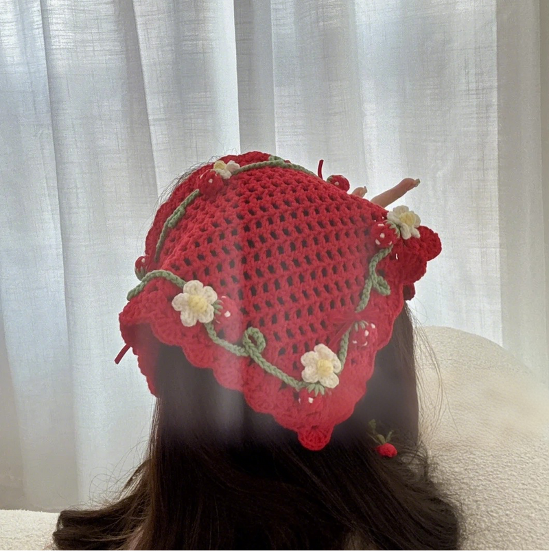 Free Crochet Strawberry Headband Pattern