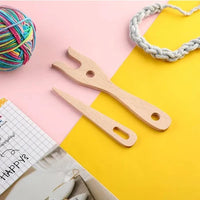 2 Pcs Wooden Fork for Crochet