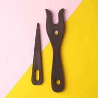 2 Pcs Wooden Fork for Crochet